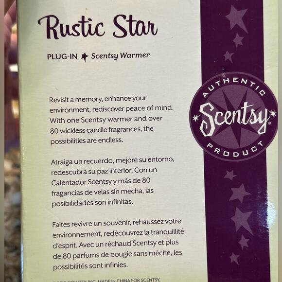 Scentsy Rustic Star Tan and Red Plug In Wax Melt Warmer - Picture 6 of 6